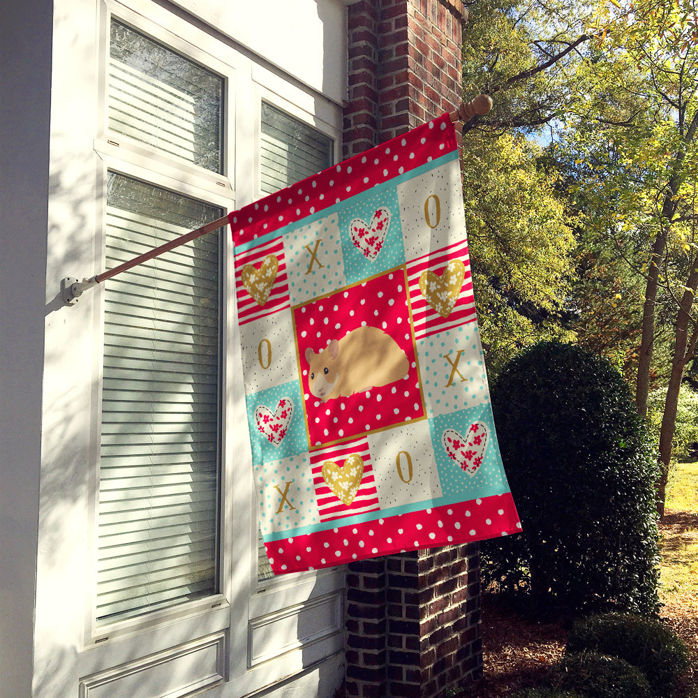 Syrian Golden Hamster Love House Flag 28x40 Porch Sleeve Pole Decorative Outside Yard Banner Artwork Wall Hanging, Polyester