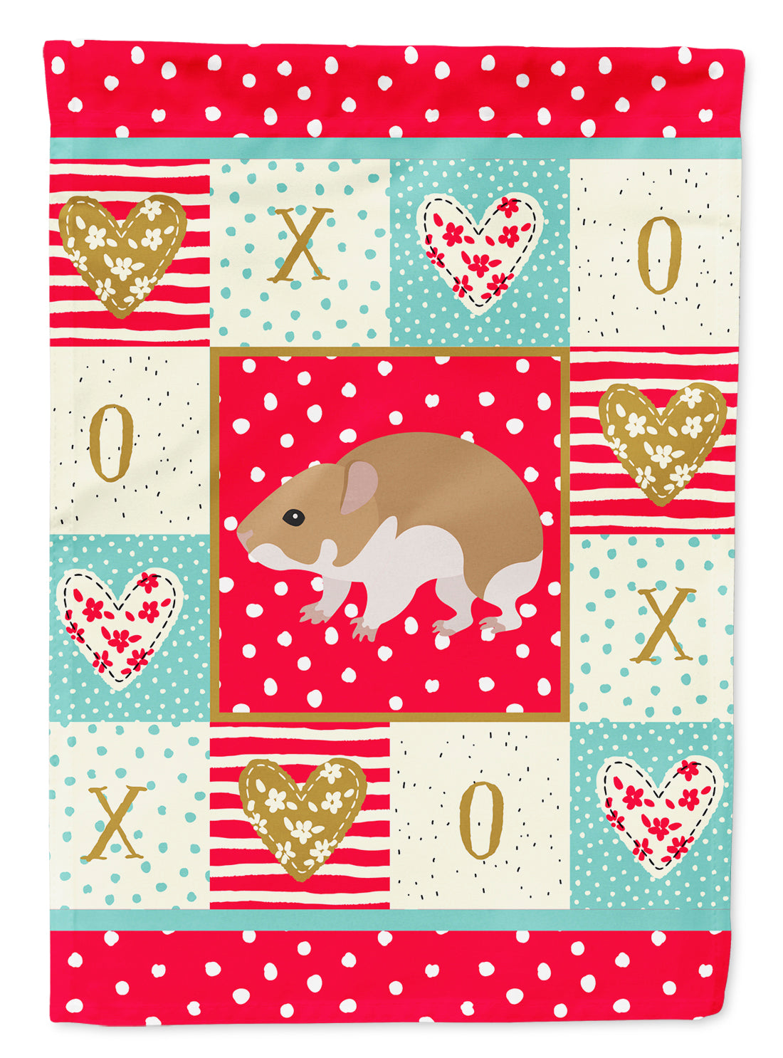 Turkish Hamster Love House Flag 28x40 Porch Sleeve Pole Decorative Outside Yard Banner Artwork Wall Hanging, Polyester