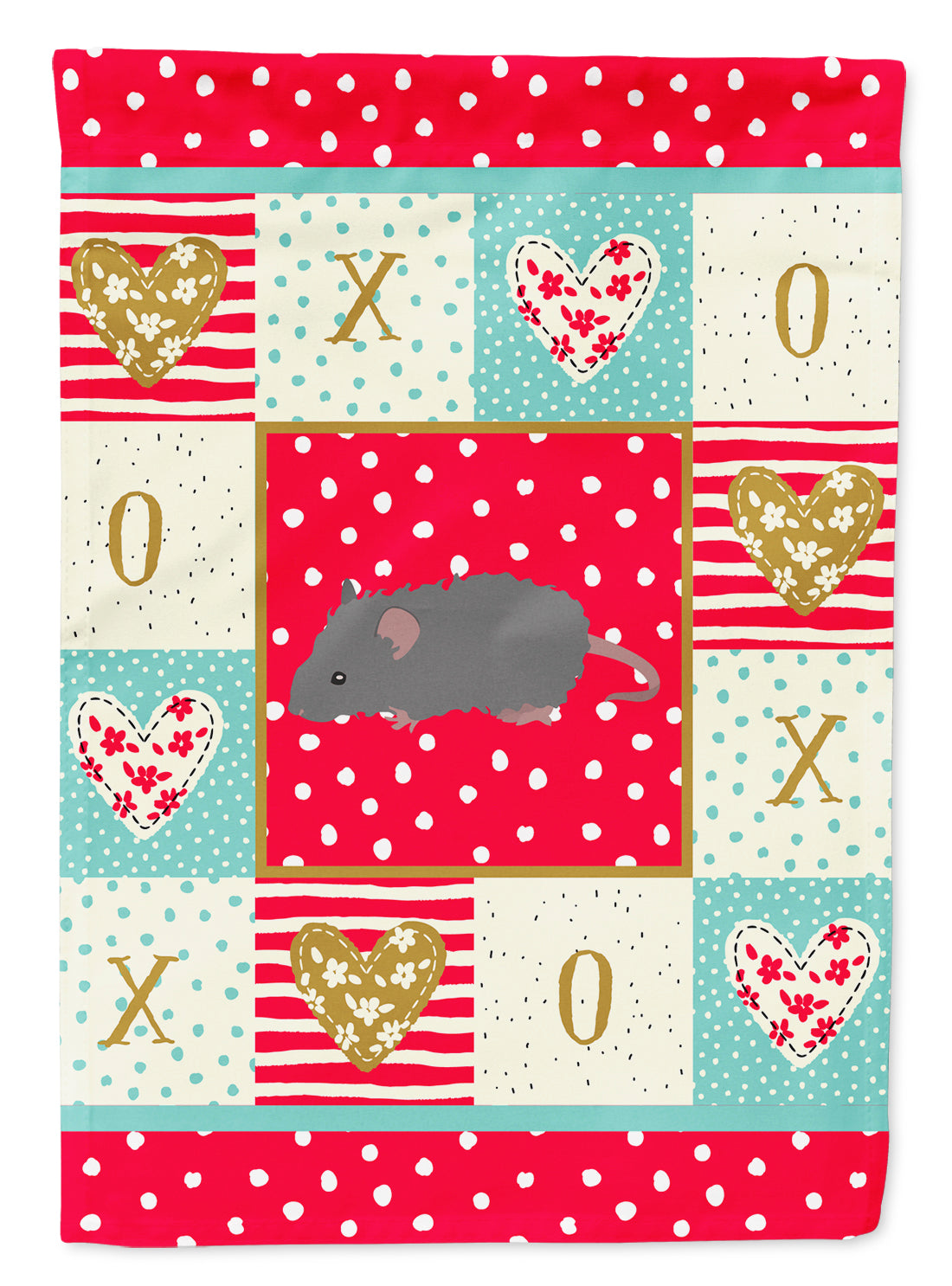 Australian Long Coated Mouse Love House Flag 28x40 Porch Sleeve Pole Decorative Outside Yard Banner Artwork Wall Hanging, Polyester