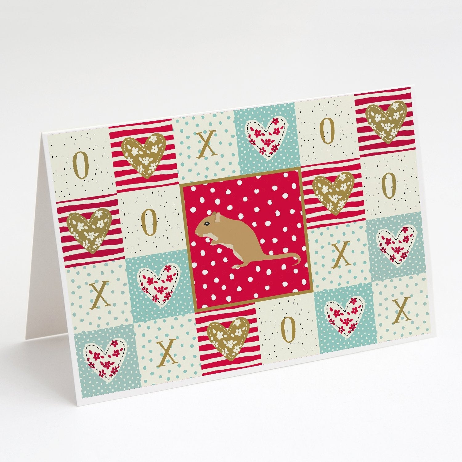 Gerbil Mouse Love Greeting Cards Pack of 8 Blank Cards with Envelopes Whimsical A7 Size 5x7