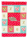 Grey Domestic Mouse Love House Flag 28x40 Porch Sleeve Pole Decorative Outside Yard Banner Artwork Wall Hanging, Polyester