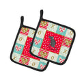 Satin Mouse Love Pot Holder Set of 2 Heat Resistant Quilted Hot Pads 7.5 x 7.5 Inch, Insulated Kitchen Trivets for Cooking & Baking