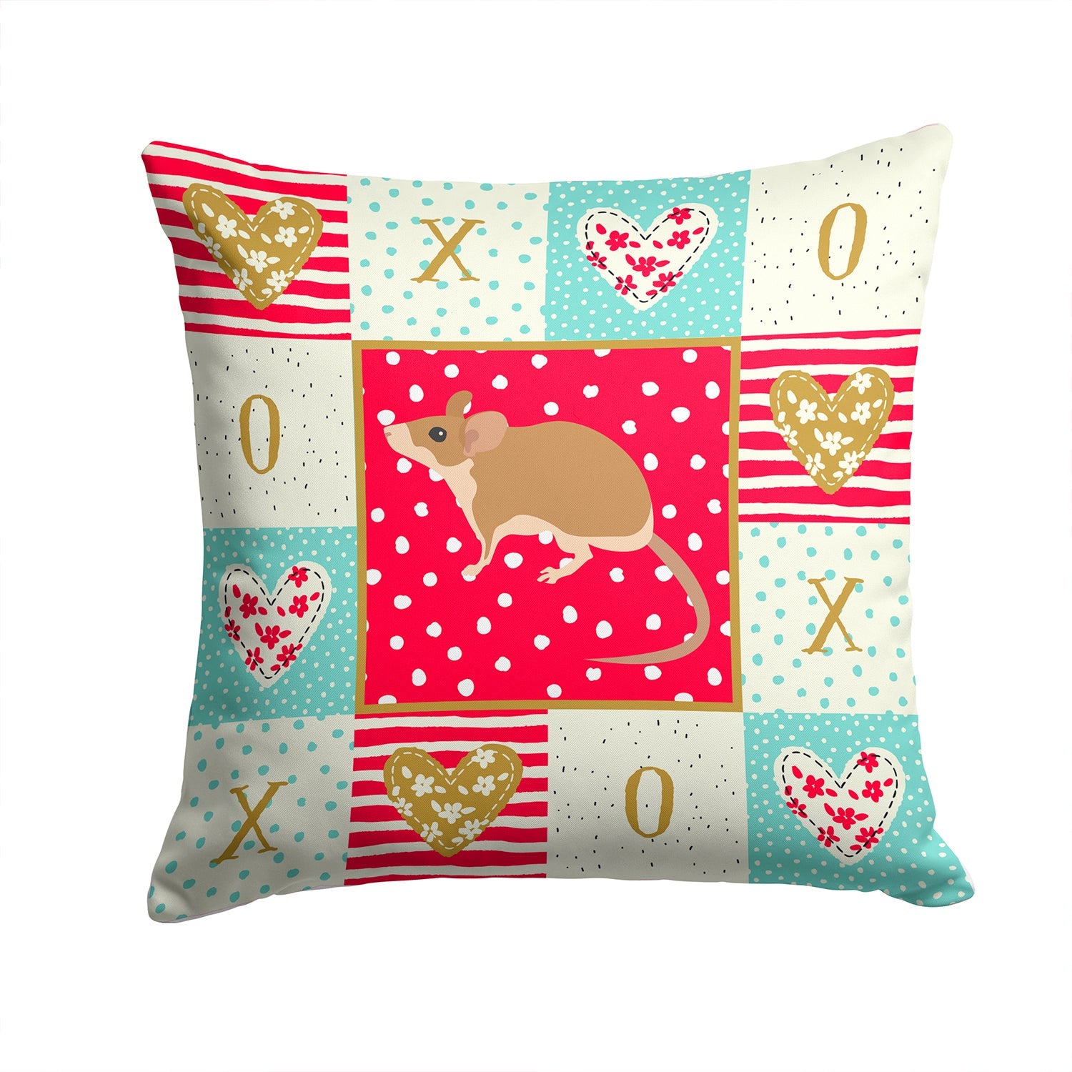 Spiny Mouse Love Decorative Throw Pillow 14x14 Indoor Outdoor Accent Cushion, Fabric Cover with Insert for Sofa, Bed, Porch & Living Room