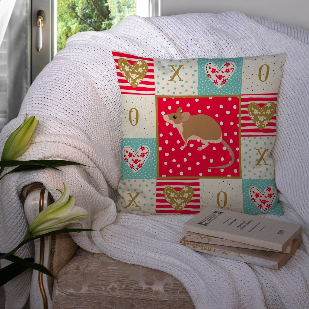 Spiny Mouse Love Decorative Throw Pillow 14x14 Indoor Outdoor Accent Cushion, Fabric Cover with Insert for Sofa, Bed, Porch & Living Room