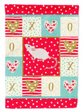 White Domestic Mouse Love House Flag 28x40 Porch Sleeve Pole Decorative Outside Yard Banner Artwork Wall Hanging, Polyester