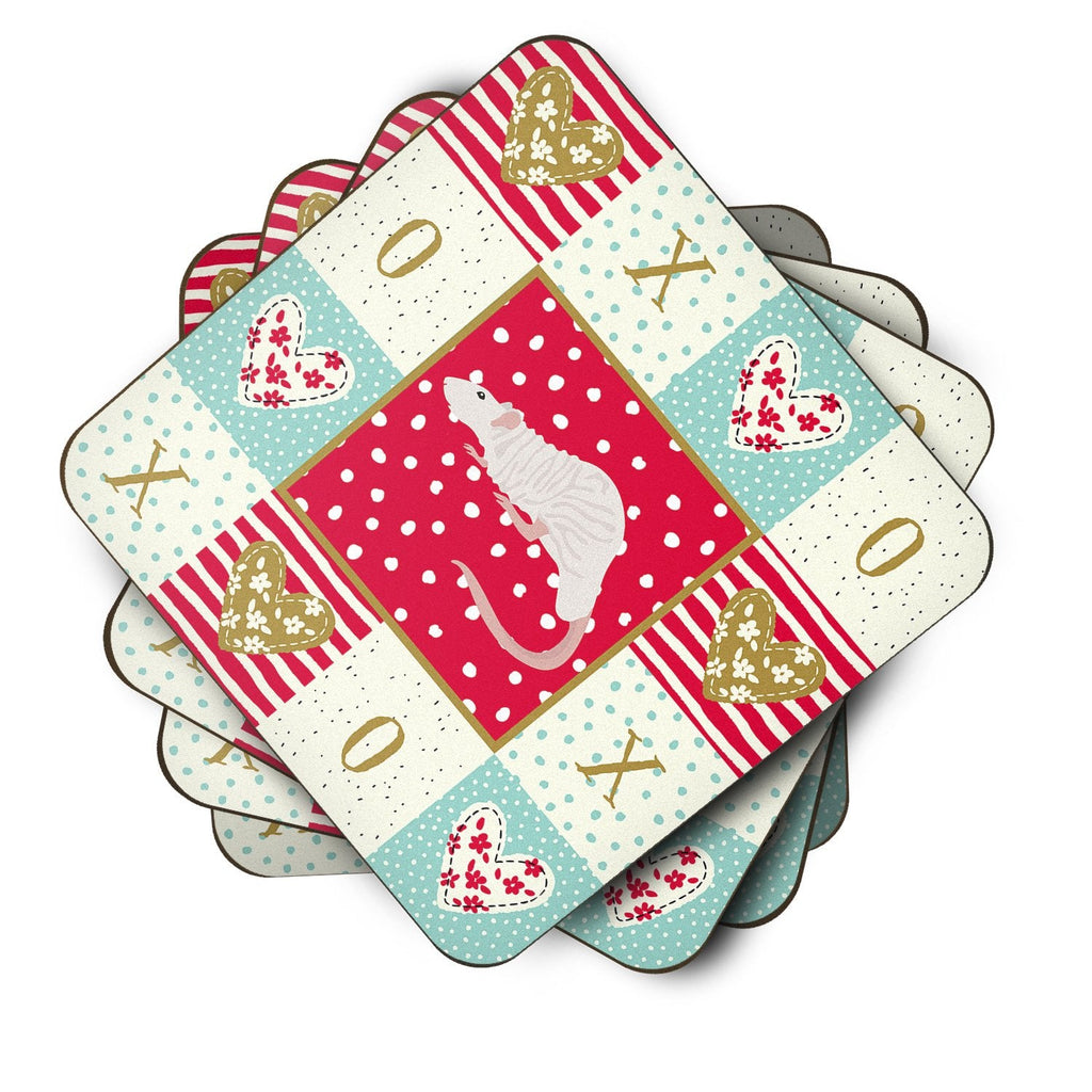 Dumbo Sphynx Rat Love Foam Coasters Set of 4 Cup Coasters for Indoor Outdoor, Tabletop Protection, Anti Slip, Mouse pad Material