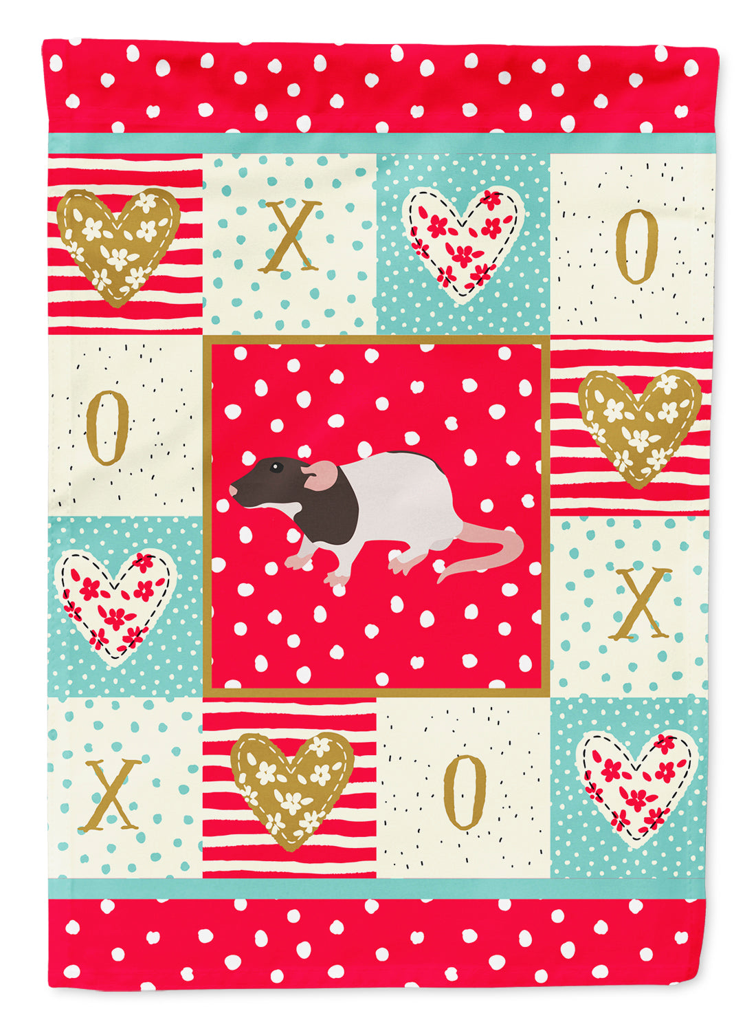 Dumbo Rat Love House Flag 28x40 Porch Sleeve Pole Decorative Outside Yard Banner Artwork Wall Hanging, Polyester