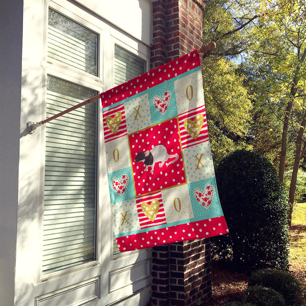 Dumbo Rat Love House Flag 28x40 Porch Sleeve Pole Decorative Outside Yard Banner Artwork Wall Hanging, Polyester