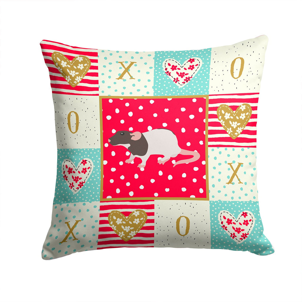 Dumbo Rat Love Decorative Throw Pillow 14x14 Indoor Outdoor Accent Cushion, Fabric Cover with Insert for Sofa, Bed, Porch & Living Room