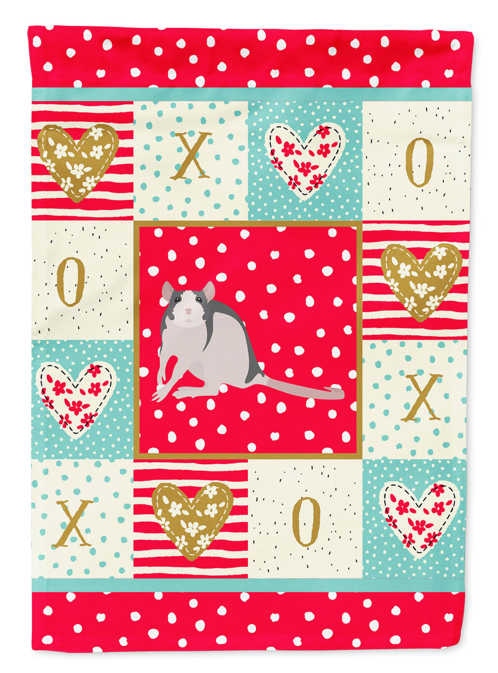 Husky Rat Love House Flag 28x40 Porch Sleeve Pole Decorative Outside Yard Banner Artwork Wall Hanging, Polyester