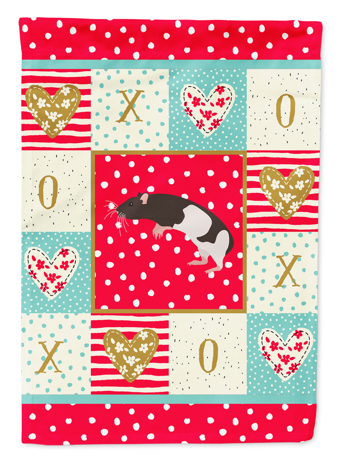 Tailless Rat Love House Flag 28x40 Porch Sleeve Pole Decorative Outside Yard Banner Artwork Wall Hanging, Polyester