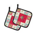 Angelfish Love Pot Holder Set of 2 Heat Resistant Quilted Hot Pads 7.5 x 7.5 Inch, Insulated Kitchen Trivets for Cooking & Baking