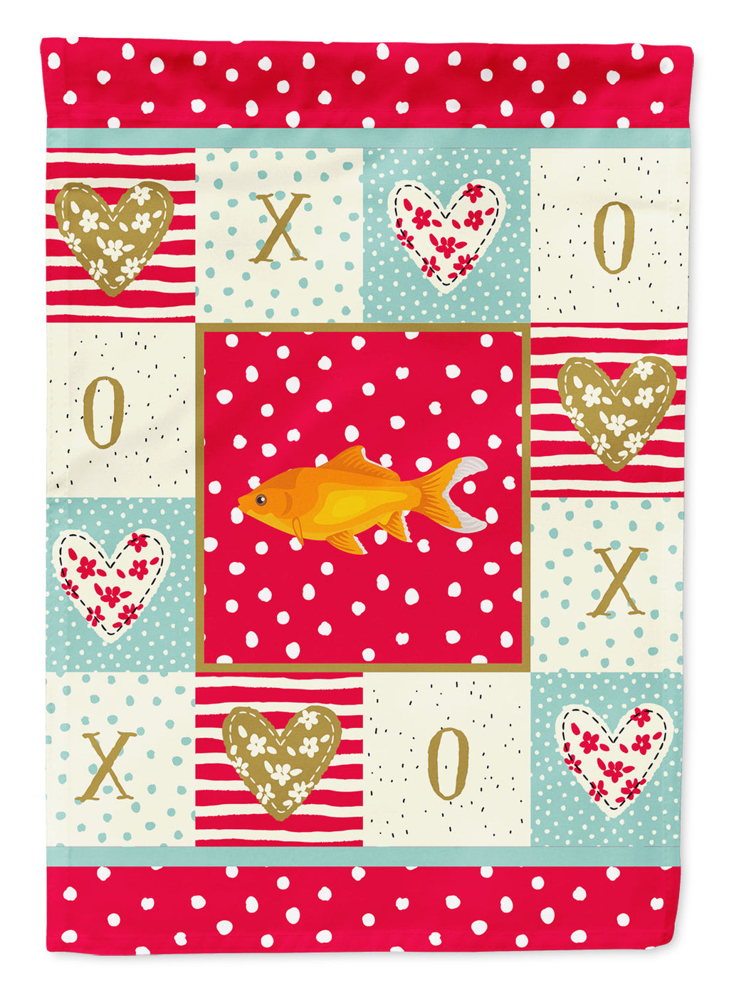 Goldfish Common Love House Flag 28x40 Porch Sleeve Pole Decorative Outside Yard Banner Artwork Wall Hanging, Polyester