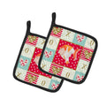 Lionhead Goldfish Love Pot Holder Set of 2 Heat Resistant Quilted Hot Pads 7.5 x 7.5 Inch, Insulated Kitchen Trivets for Cooking & Baking