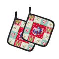 Comb Tail Betta Love Pot Holder Set of 2 Heat Resistant Quilted Hot Pads 7.5 x 7.5 Inch, Insulated Kitchen Trivets for Cooking & Baking