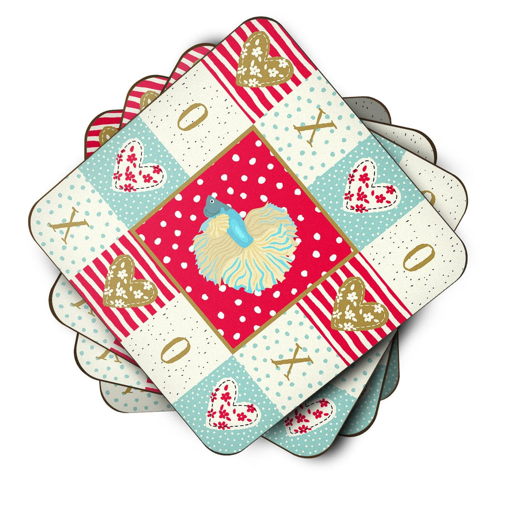 Elephant Ear Betta Love Foam Coasters Set of 4 Cup Coasters for Indoor Outdoor, Tabletop Protection, Anti Slip, Mouse pad Material