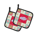 Giant Gourami Love Pot Holder Set of 2 Heat Resistant Quilted Hot Pads 7.5 x 7.5 Inch, Insulated Kitchen Trivets for Cooking & Baking