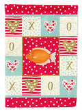 Kissing Gourami Love House Flag 28x40 Porch Sleeve Pole Decorative Outside Yard Banner Artwork Wall Hanging, Polyester
