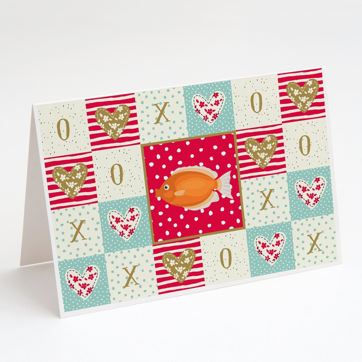 Kissing Gourami Love Greeting Cards Pack of 8 Blank Cards with Envelopes Whimsical A7 Size 5x7