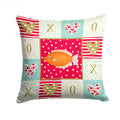 Kissing Gourami Love Decorative Throw Pillow 14x14 Indoor Outdoor Accent Cushion, Fabric Cover with Insert for Sofa, Bed, Porch & Living Room