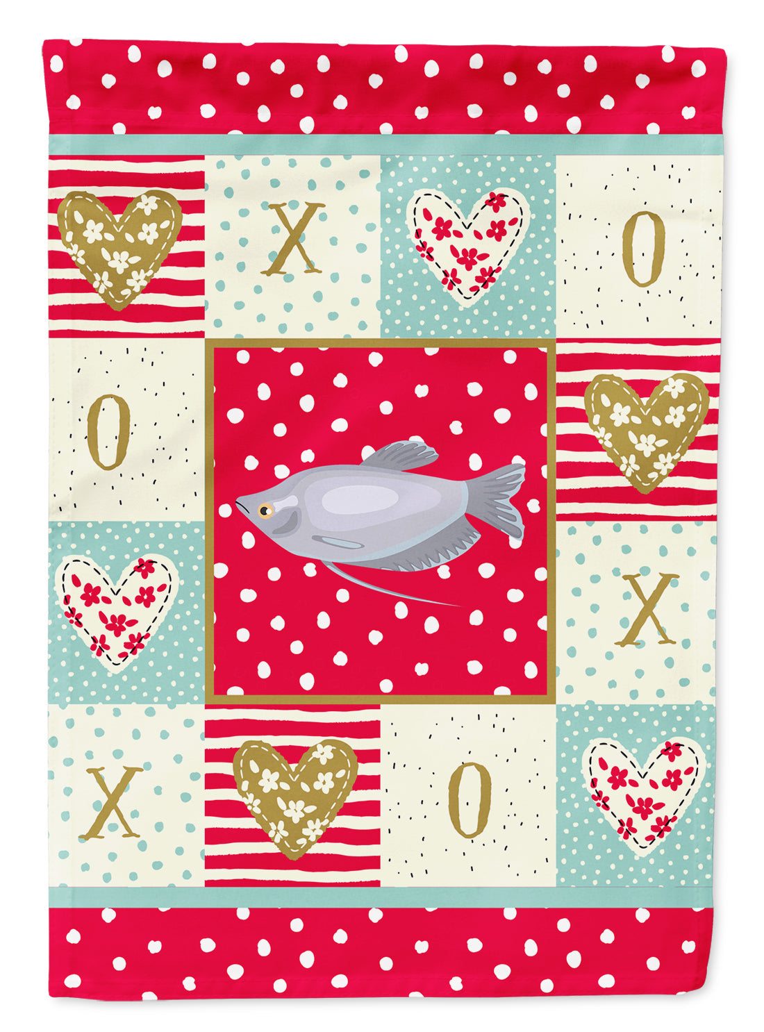 Moonlight Gourami Love House Flag 28x40 Porch Sleeve Pole Decorative Outside Yard Banner Artwork Wall Hanging, Polyester