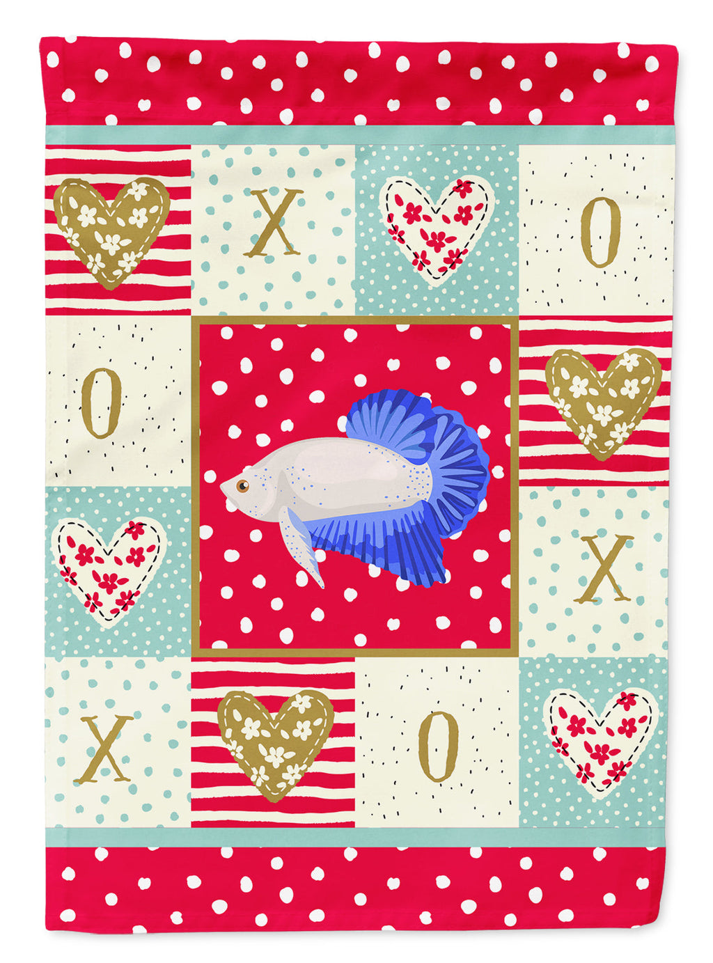 Plakat Betta Love House Flag 28x40 Porch Sleeve Pole Decorative Outside Yard Banner Artwork Wall Hanging, Polyester