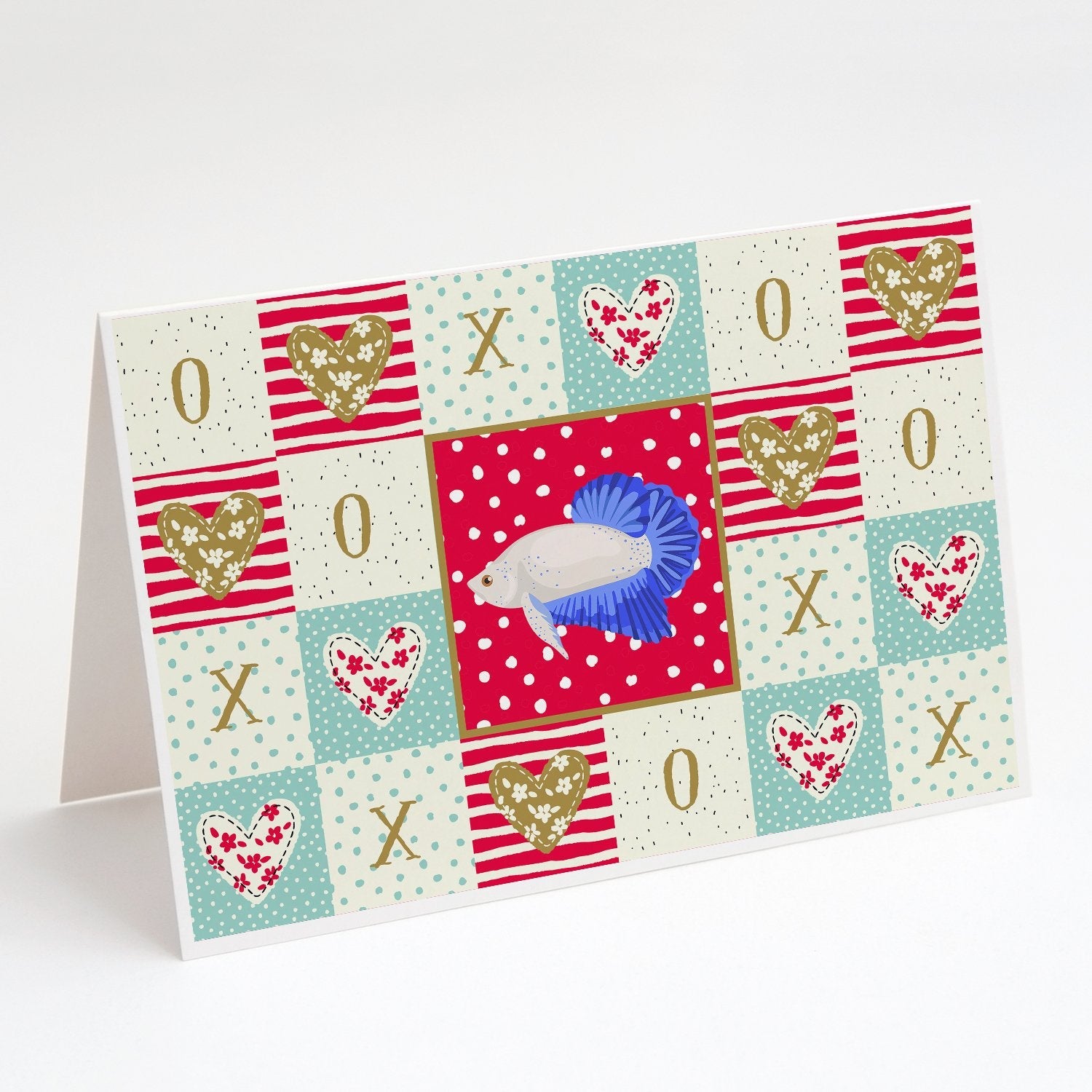 Plakat Betta Love Greeting Cards Pack of 8 Blank Cards with Envelopes Whimsical A7 Size 5x7