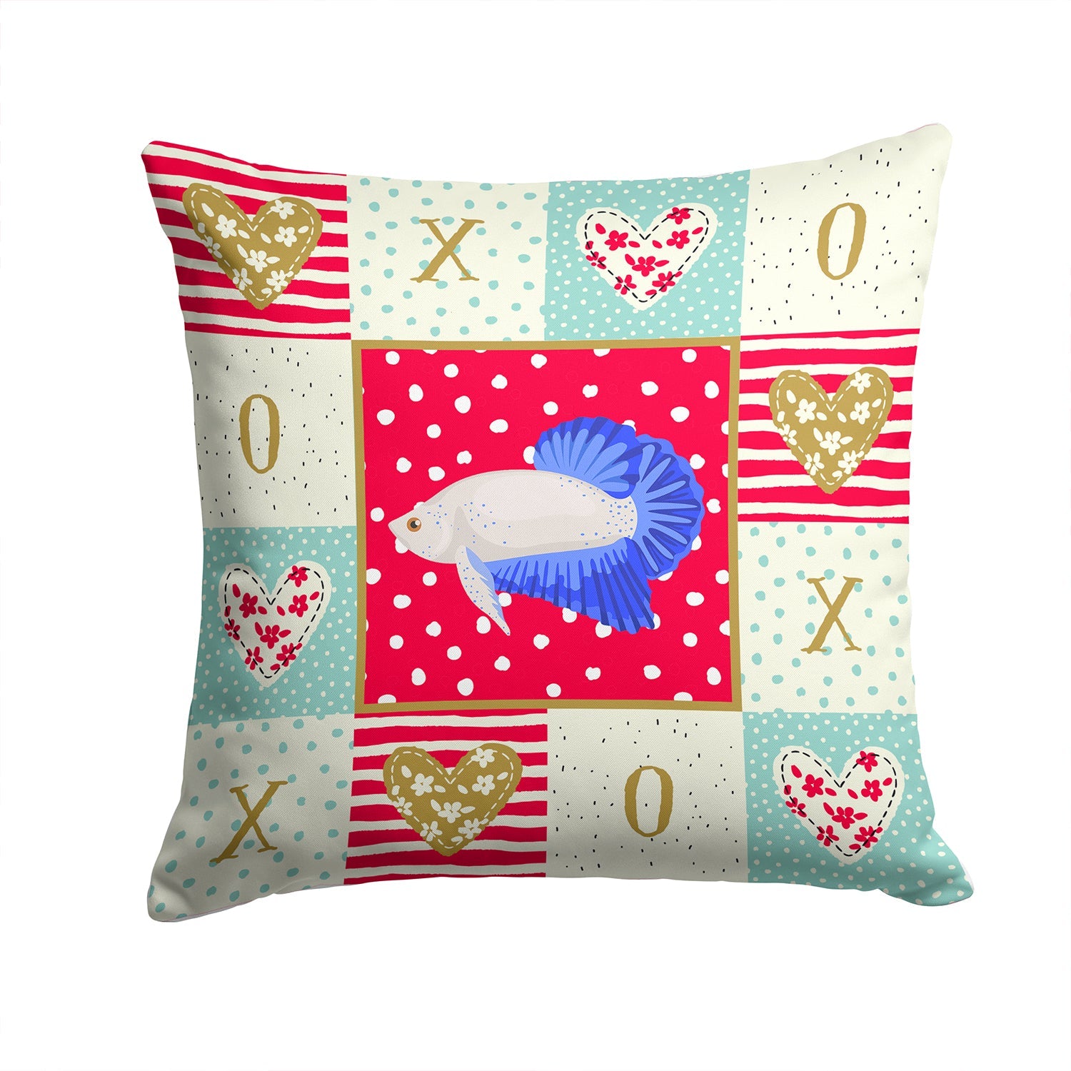 Plakat Betta Love Decorative Throw Pillow 14x14 Indoor Outdoor Accent Cushion, Fabric Cover with Insert for Sofa, Bed, Porch & Living Room