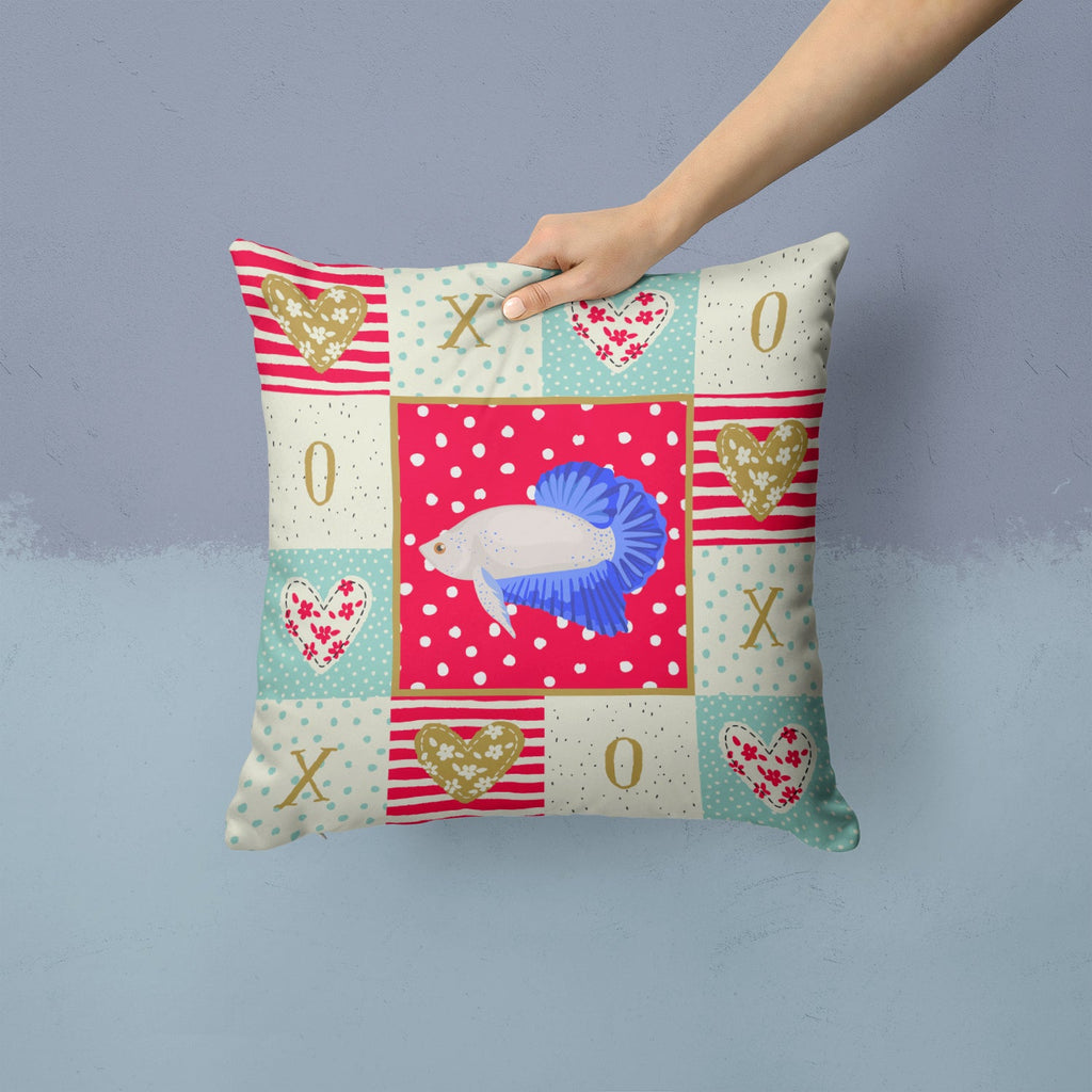 Plakat Betta Love Decorative Throw Pillow 14x14 Indoor Outdoor Accent Cushion, Fabric Cover with Insert for Sofa, Bed, Porch & Living Room