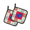 Super Delta Tail Betta Love Pot Holder Set of 2 Heat Resistant Quilted Hot Pads 7.5 x 7.5 Inch, Insulated Kitchen Trivets for Cooking & Baking