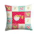Puffer Fish Love Decorative Throw Pillow 14x14 Indoor Outdoor Accent Cushion, Fabric Cover with Insert for Sofa, Bed, Porch & Living Room