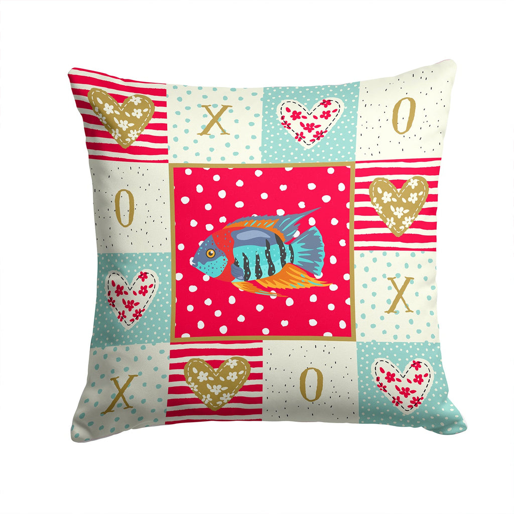 Severum Love Decorative Throw Pillow 14x14 Indoor Outdoor Accent Cushion, Fabric Cover with Insert for Sofa, Bed, Porch & Living Room