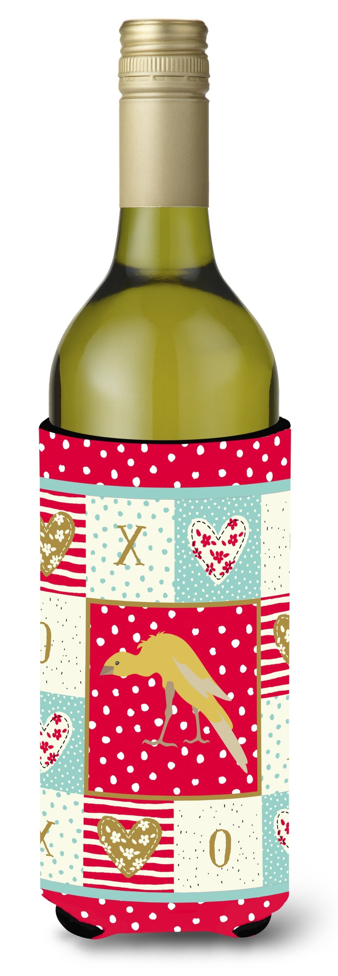 Belgian Hunchback Canary Love Wine Bottle Hugger Gift Sleeve for Standard 750 ml Bottles, Insulated Reusable Also Fits Mini Shot & Pint Bottles