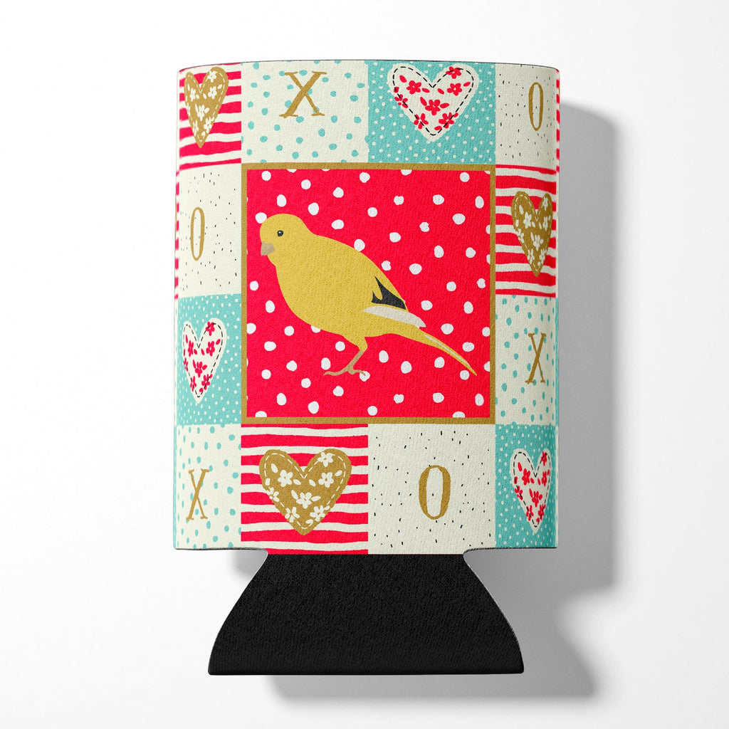 Border Canary Love Can or Bottle Hugger Cooler Sleeve for Standard 12 oz Cans, Insulated Foam Beer & Soda Can Hugger Reusable