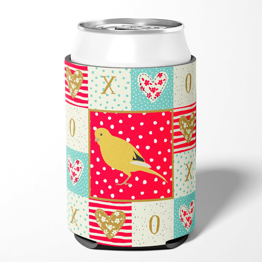 Border Canary Love Can or Bottle Hugger Cooler Sleeve for Standard 12 oz Cans, Insulated Foam Beer & Soda Can Hugger Reusable