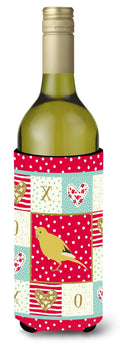 Border Canary Love Wine Bottle Hugger Gift Sleeve for Standard 750 ml Bottles, Insulated Reusable Also Fits Mini Shot & Pint Bottles
