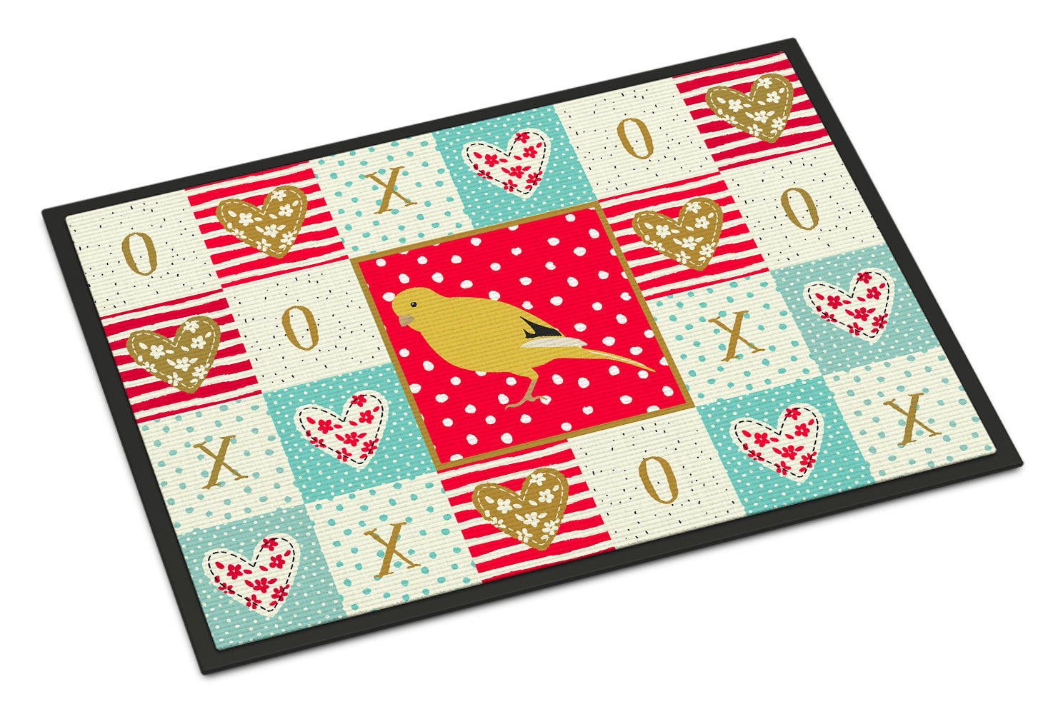 Border Canary Love Doormat Indoor Outdoor 18H X 27W Front Door Mat Rugs for Entryway, Non Slip Washable