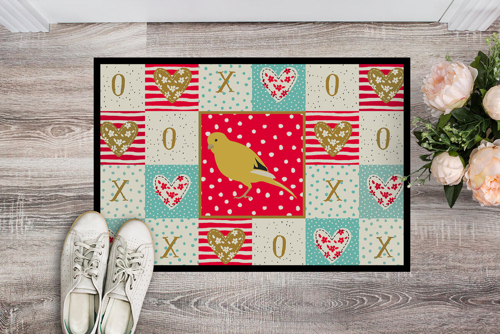 Border Canary Love Doormat Indoor Outdoor 18H X 27W Front Door Mat Rugs for Entryway, Non Slip Washable
