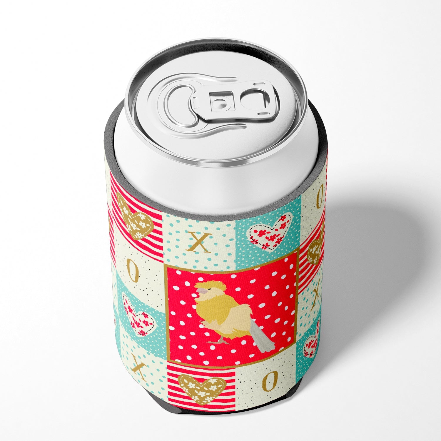 French Curly Canary Love Can or Bottle Hugger Cooler Sleeve for Standard 12 oz Cans, Insulated Foam Beer & Soda Can Hugger Reusable