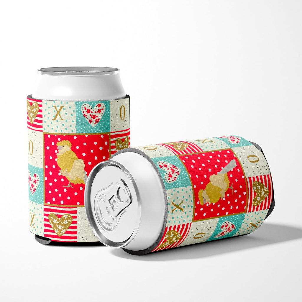 French Curly Canary Love Can or Bottle Hugger Cooler Sleeve for Standard 12 oz Cans, Insulated Foam Beer & Soda Can Hugger Reusable