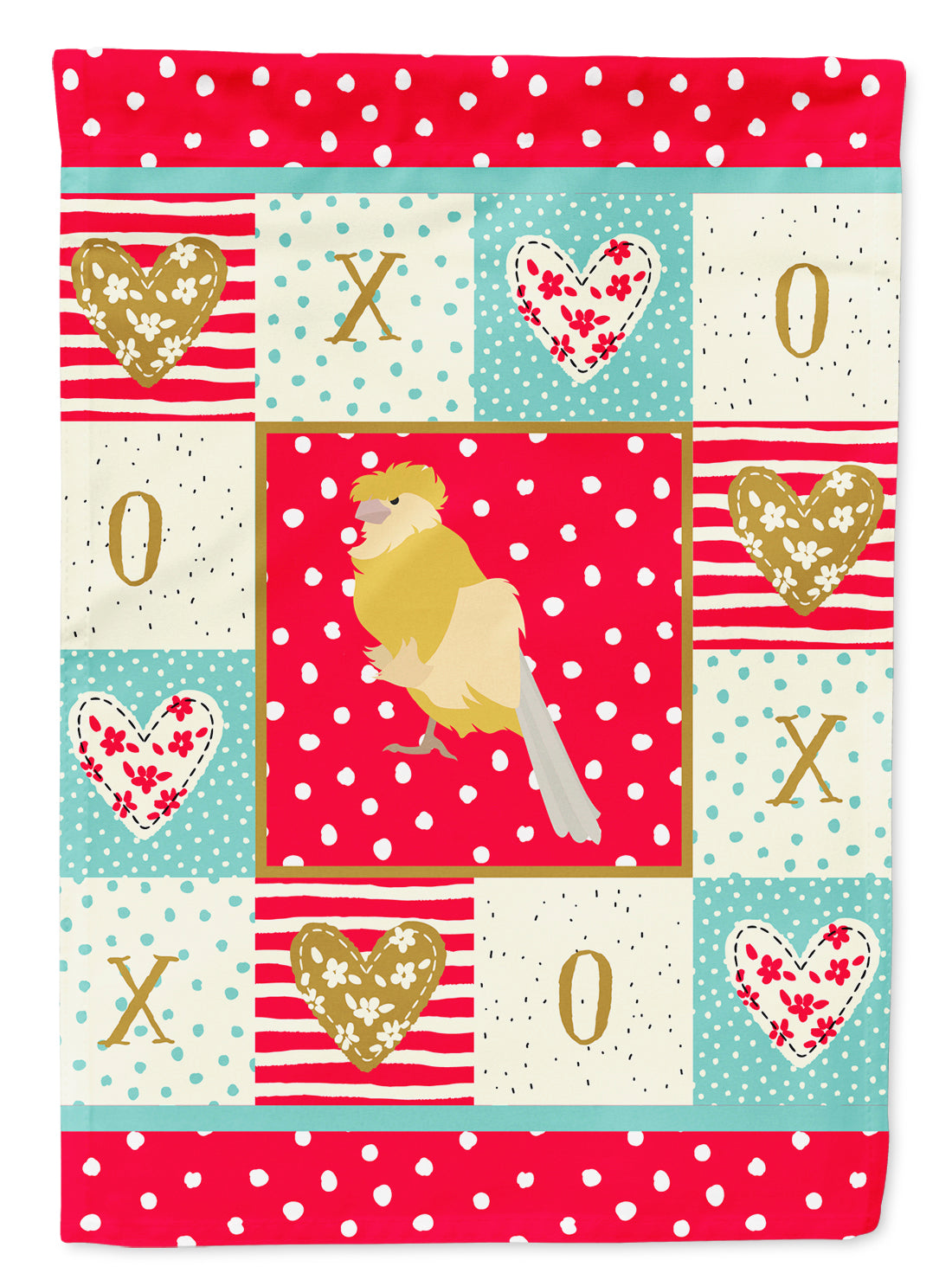 French Curly Canary Love House Flag 28x40 Porch Sleeve Pole Decorative Outside Yard Banner Artwork Wall Hanging, Polyester