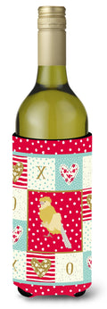 French Curly Canary Love Wine Bottle Hugger Gift Sleeve for Standard 750 ml Bottles, Insulated Reusable Also Fits Mini Shot & Pint Bottles