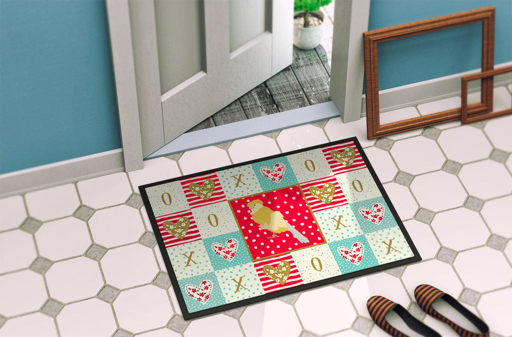 French Curly Canary Love Doormat Indoor Outdoor 18H X 27W Front Door Mat Rugs for Entryway, Non Slip Washable