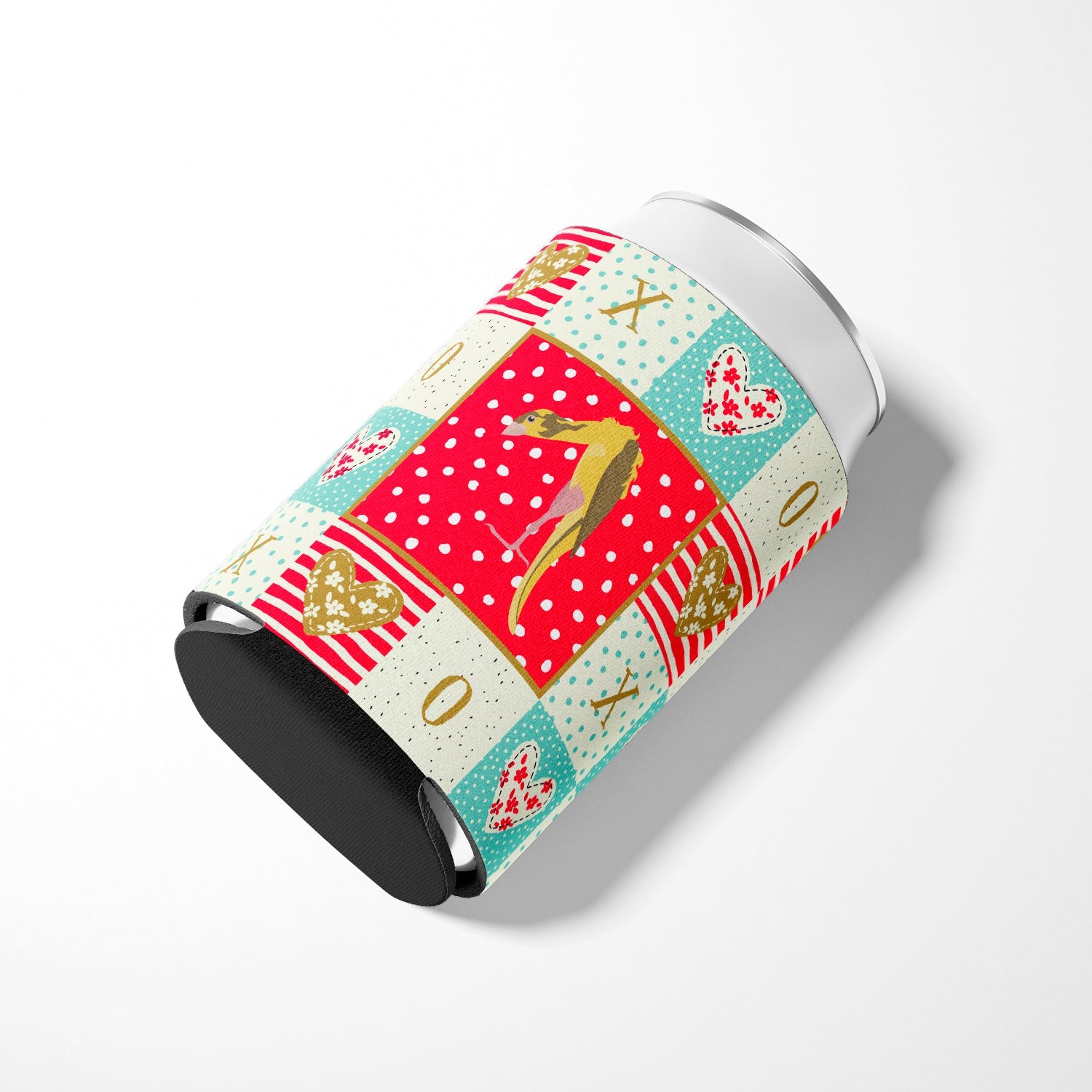 Jibso Canary Love Can or Bottle Hugger Cooler Sleeve for Standard 12 oz Cans, Insulated Foam Beer & Soda Can Hugger Reusable