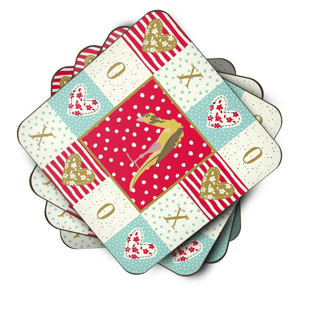Jibso Canary Love Foam Coasters Set of 4 Cup Coasters for Indoor Outdoor, Tabletop Protection, Anti Slip, Mouse pad Material
