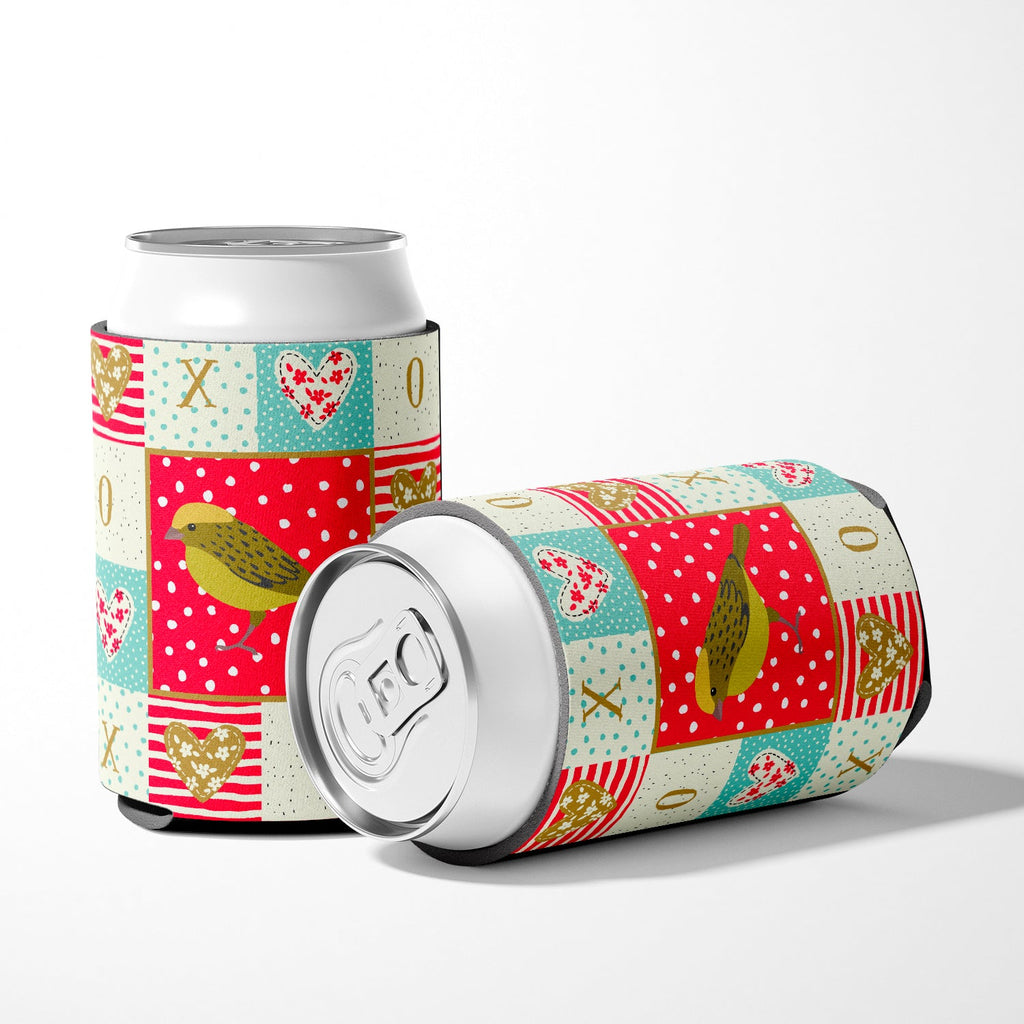 Lizard Canary Love Can or Bottle Hugger Cooler Sleeve for Standard 12 oz Cans, Insulated Foam Beer & Soda Can Hugger Reusable