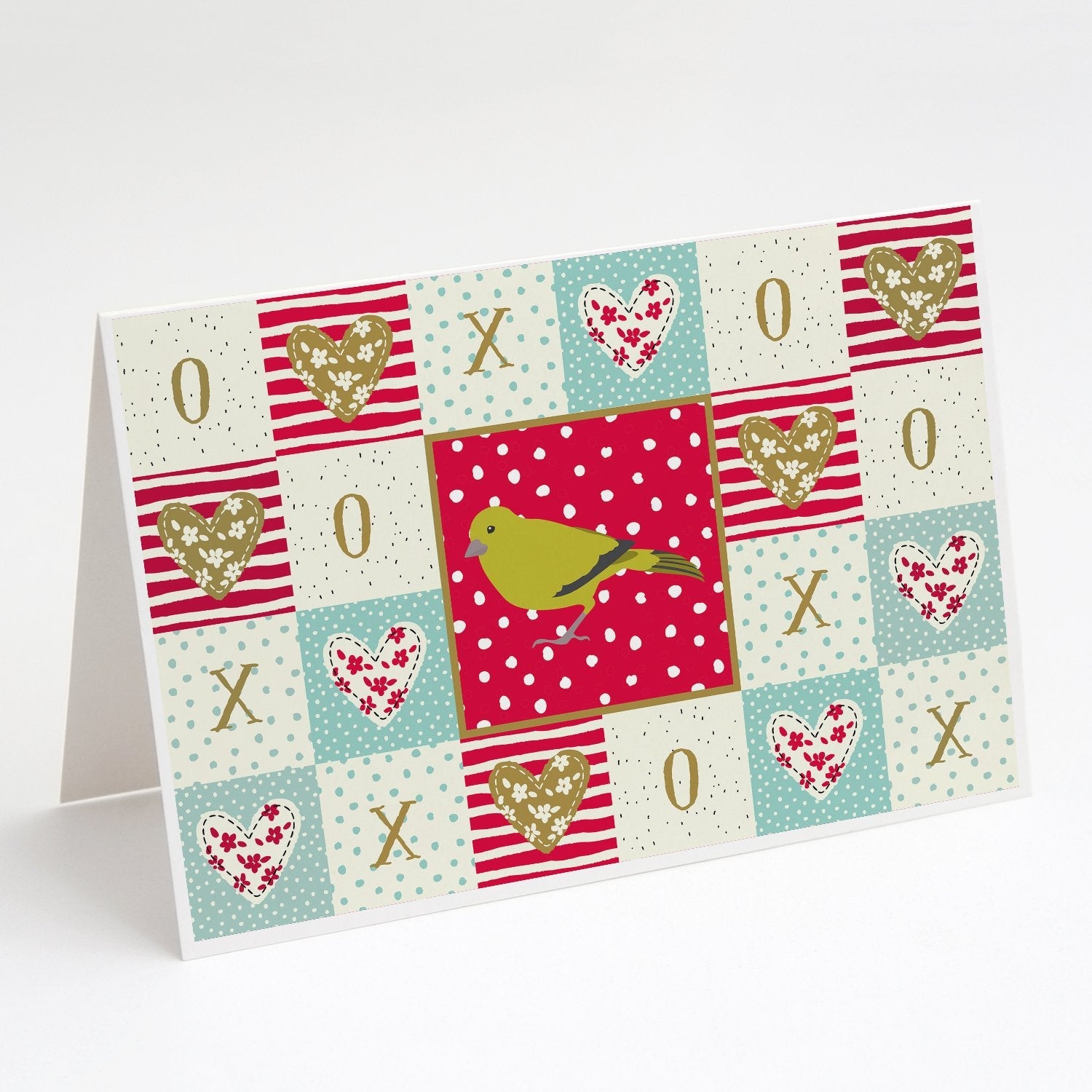London Canary Love Greeting Cards Pack of 8 Blank Cards with Envelopes Whimsical A7 Size 5x7