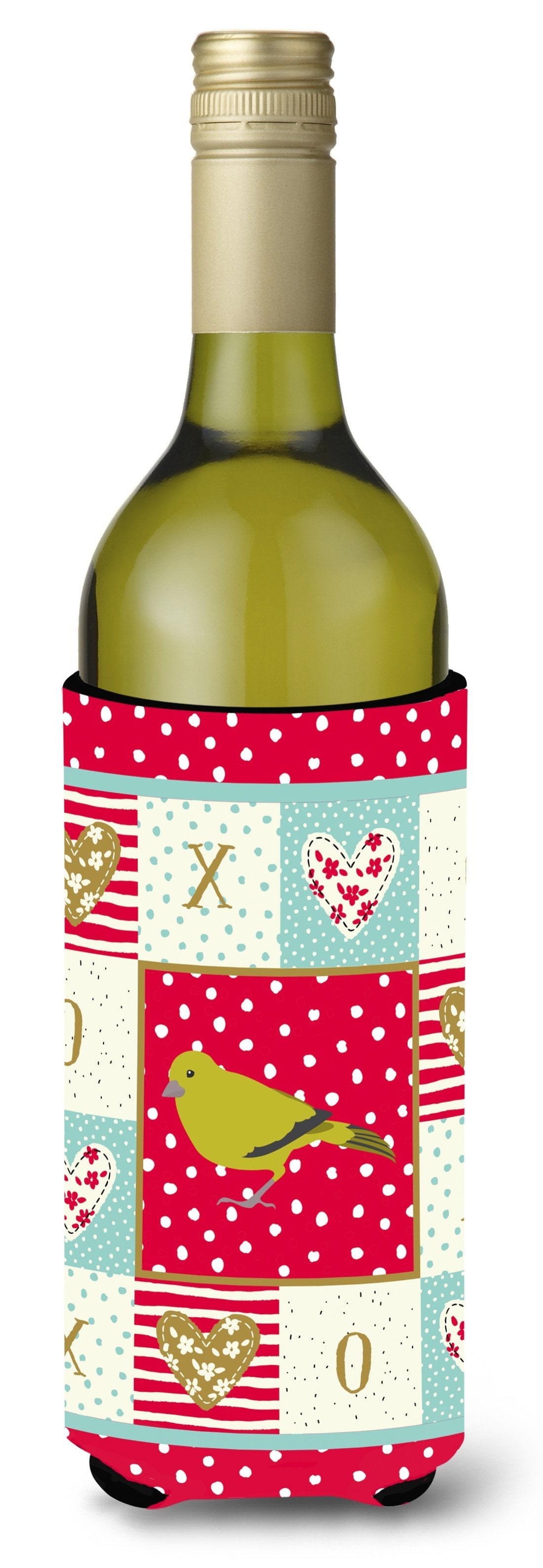 London Canary Love Wine Bottle Hugger Gift Sleeve for Standard 750 ml Bottles, Insulated Reusable Also Fits Mini Shot & Pint Bottles