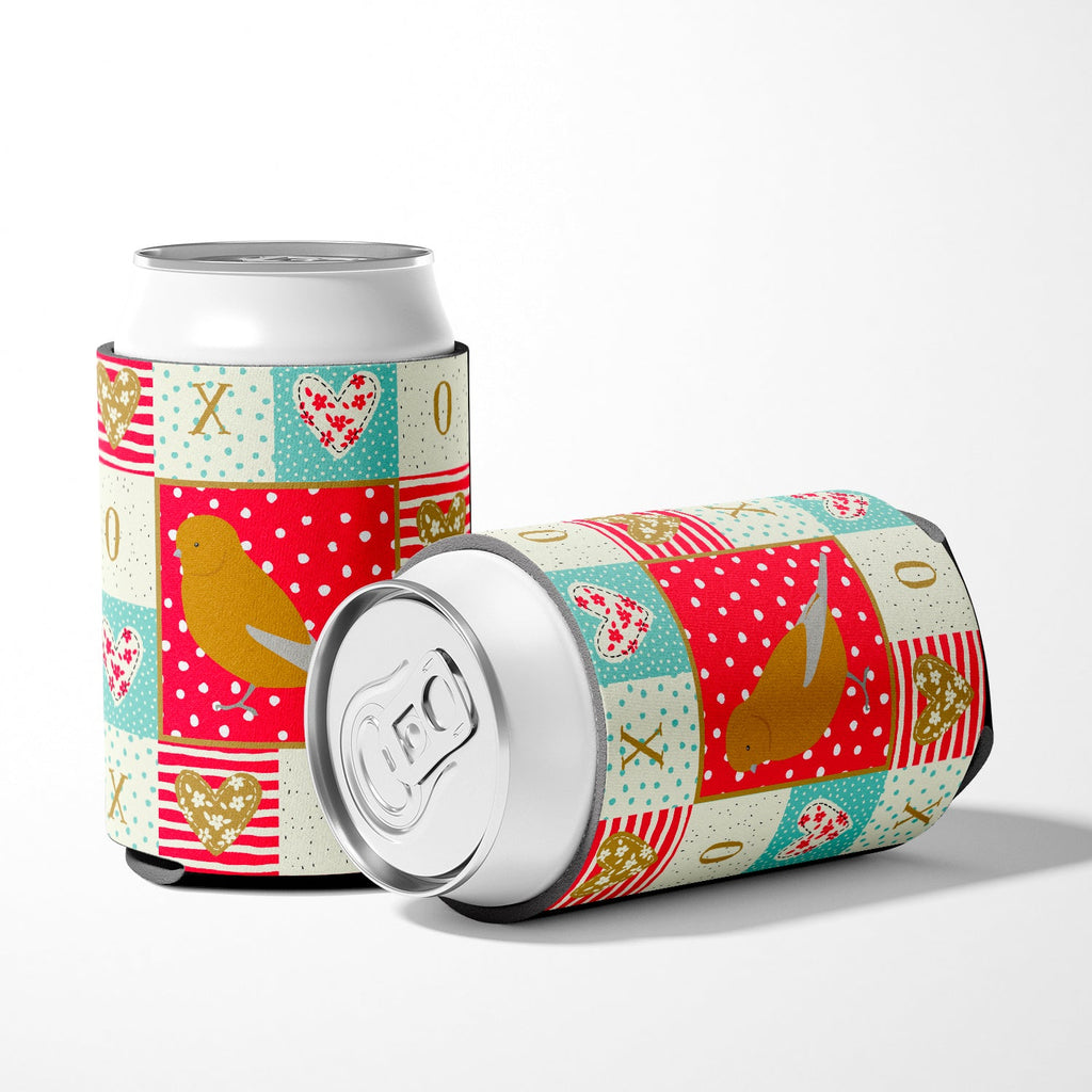 Norwich Canary Love Can or Bottle Hugger Cooler Sleeve for Standard 12 oz Cans, Insulated Foam Beer & Soda Can Hugger Reusable