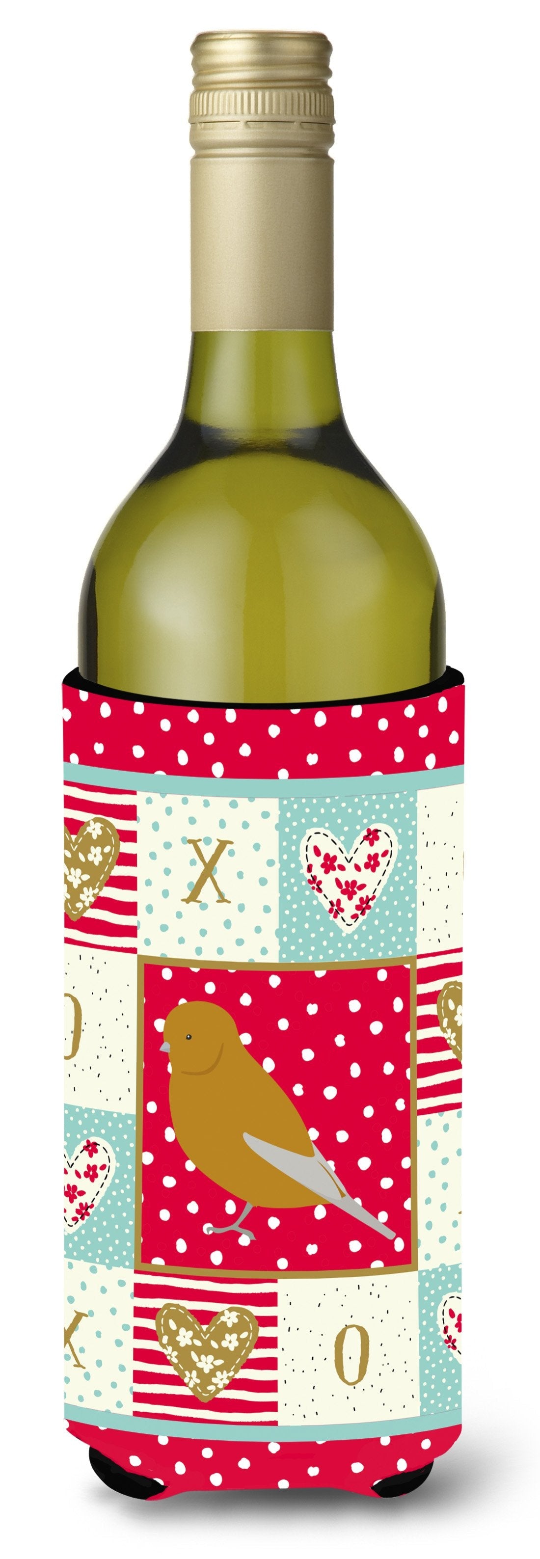 Norwich Canary Love Wine Bottle Hugger Gift Sleeve for Standard 750 ml Bottles, Insulated Reusable Also Fits Mini Shot & Pint Bottles